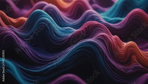Vibrant Abstract Waves in Neon Colors swirling patterns gradient abstract background, Generative AI