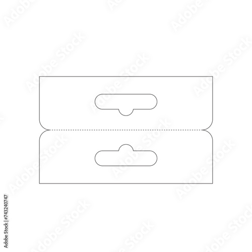 Hanging Tab, Hanger Tag, Product Hang Tab, Tab Vector, Plastic Tab, Tab Outline, Package Hanging Tab, Vector Illustration