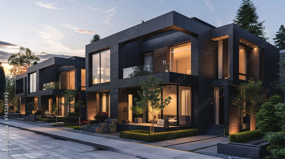 Modern Architecture House with Minimalist Design in a Snowy Suburb Modern Architecture House with Minimalist Design in a Snowy Suburb