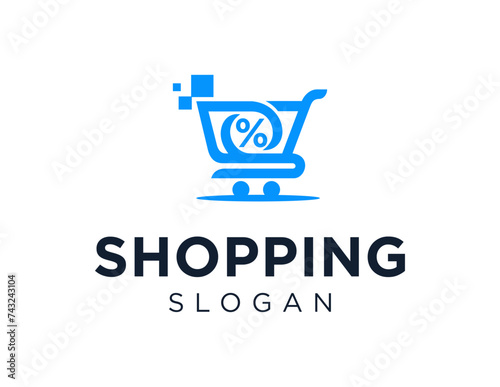 The logo design is about Shopping and was created using the Corel Draw 2018 application with a white background. photo