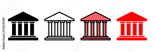 Bank icon vector illustration. Bank sign and symbol, museum, university