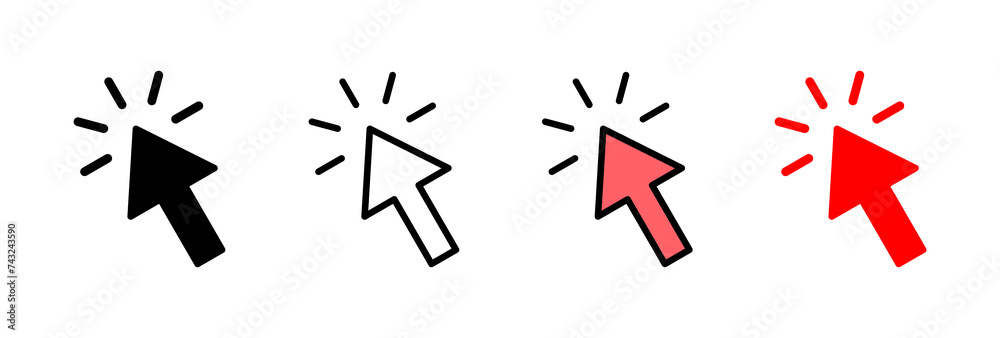 Click icon vector illustration. pointer arrow sign and symbol. cursor icon