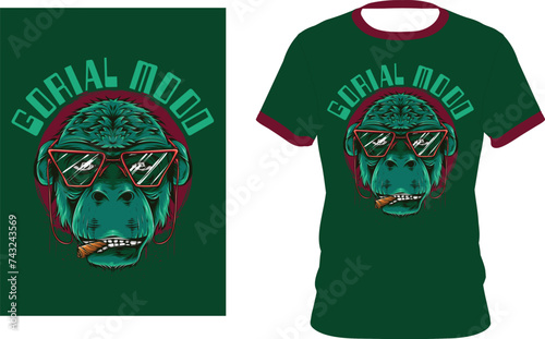 GORILA MOOD T-SHIRT DESIGN