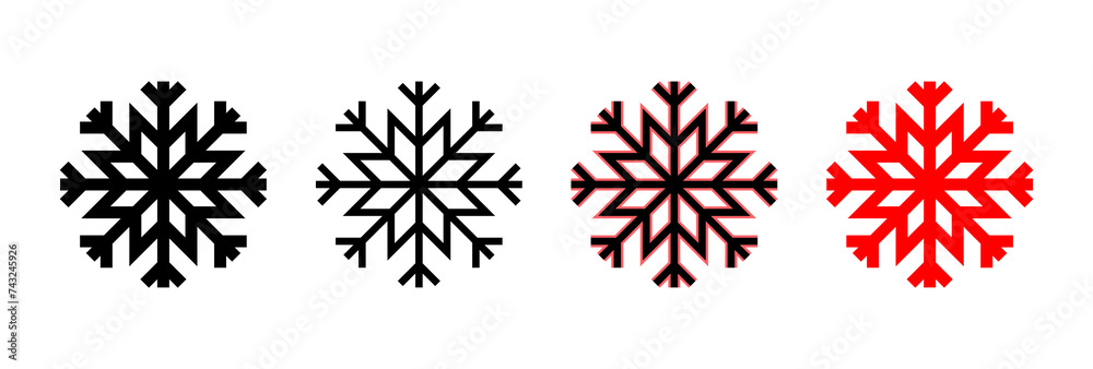 Obraz premium Snow icon vector illustration. snowflake sign and symbol
