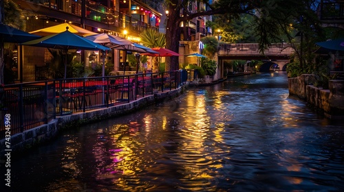 River Walk in San Antonio Texas : Generative AI photo