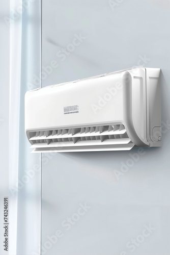 Wall Mounted Air Conditioner on Wall © mattegg