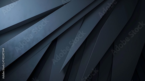 Modern black blue abstract background Minimal Color gradient Dark Web banner Geometric shape 3d effect Lines stripes triangles Design Futuristic Cut paper or metal effect Luxury Premiu : Generative AI