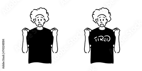 ガッツポーズをする男性のベクターイラスト