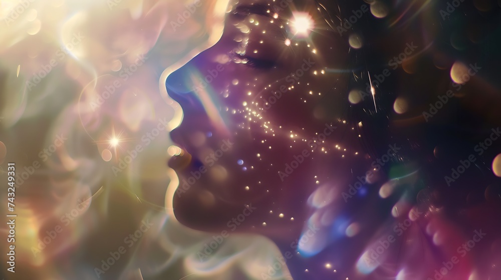 Woman look into space and the Milky way Long exposure photographA woman looks into space and the Milky way Long exposure photograph : Generative AI Woman look into space and the Milky way Long exposure photographA woman looks into space and the Milky way Long exposure photograph : Generative AI