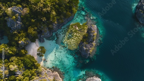Aerial view of Wajag Island at Raja Ampat Indonesia   Generative AI