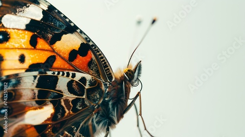 A closeup of Beauty butterfly on white background : Generative AI © Generative AI