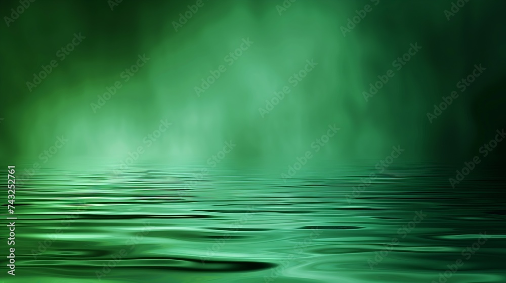 Dark blue green abstract background Reflection of light on a smooth surface of water with small waves Tidewater green background with copy space for design Web banner : Generative AI