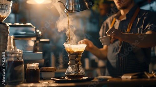 Barista is making coffee : Generative AI