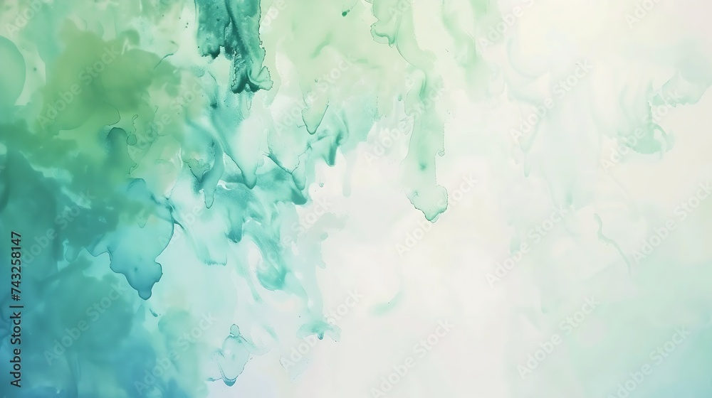 Blue green abstract watercolor Art background for design Daub spot stain : Generative AI