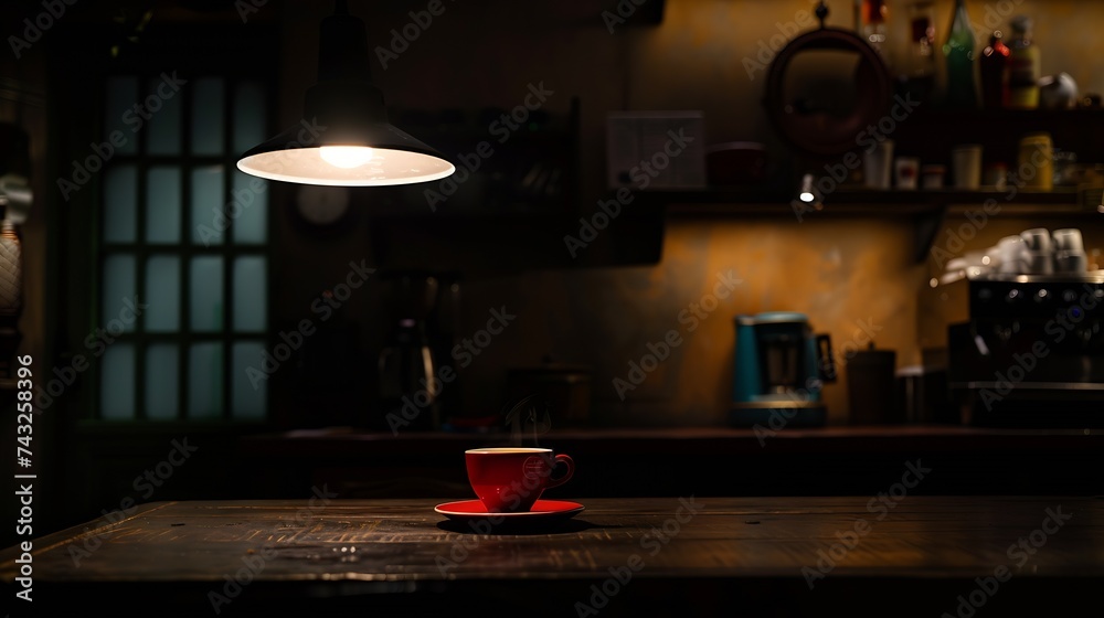Fototapeta premium coffee and night time : Generative AI