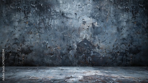 Dark grunge background Black blue abstract rough background with space for design Toned concrete wall texture : Generative AI photo
