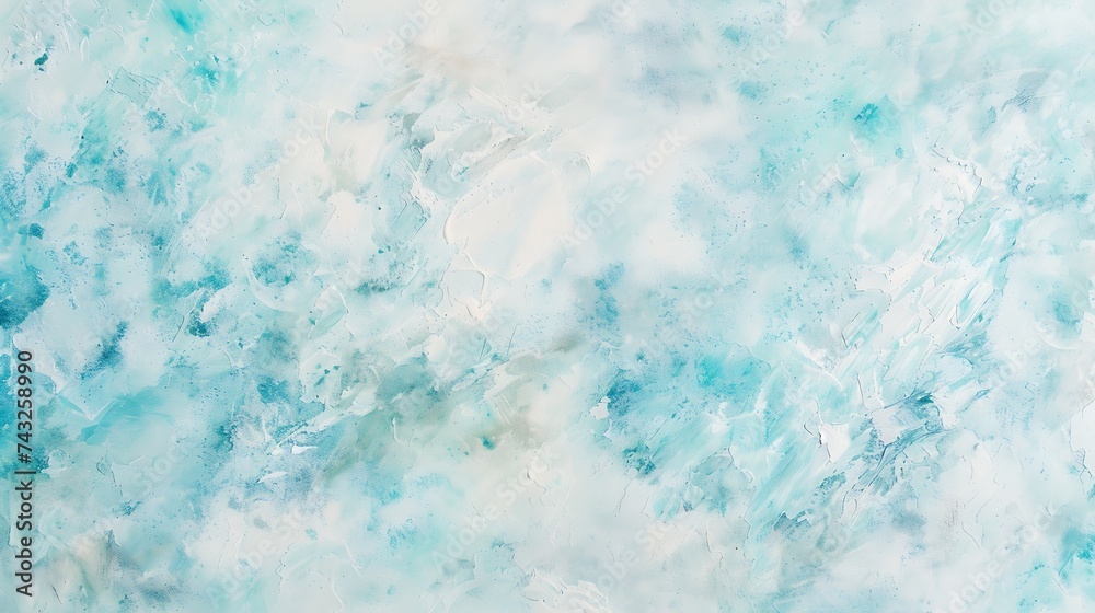 Naklejka premium Artistic image of stucco or marble background surface in pastel light blue white and turquoise colors : Generative AI