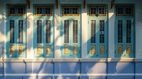 Beautiful window at Mrigadayavan Palace Marukhathaiyawan in ChaAm Thailand : Generative AI