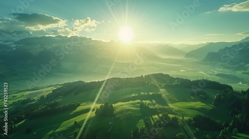 Aerial view of Santis mountain Switzerland   Generative AI