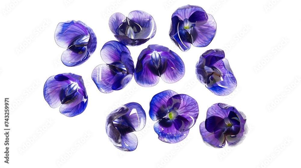 group of Butterfly Pea isolated on white background : Generative AI group of Butterfly Pea isolated on white background : Generative AI