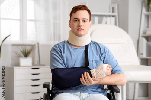 Injured young man after acc...