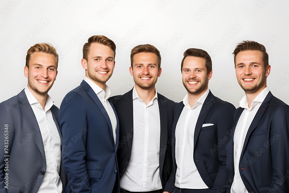 portrait of a group of smiling young businessmen wearing suit, confident men looking at camera portrait of a group of smiling young businessmen wearing suit, confident men looking at camera