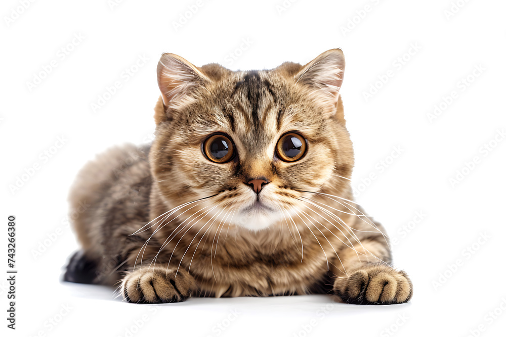 Obraz premium Scottish lopeared cat isolated on white
