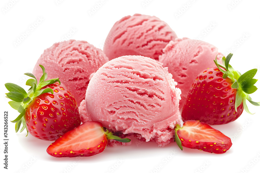 Strawberry ice cream isolated Strawberry ice cream isolated