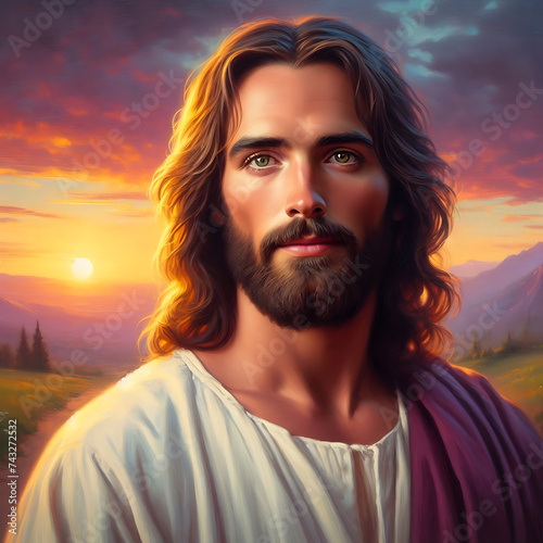 Jesus Christ oil painting style