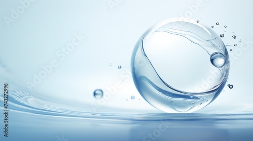 Close-up of water drop and waves