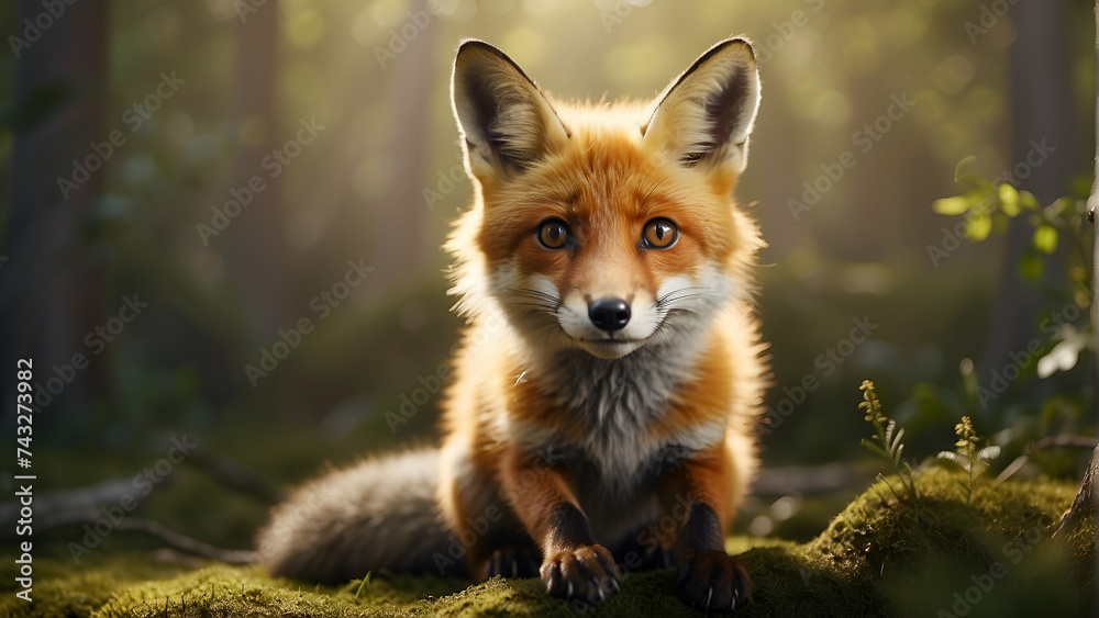 A cute realistic Fox with a plain background. A cute realistic Fox with a plain background.