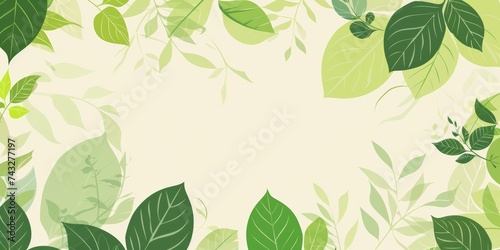 Elegant leaf border on a subtle cream backdrop, perfect for eco-themed stationery or as a delicate background for nature-inspired designs.