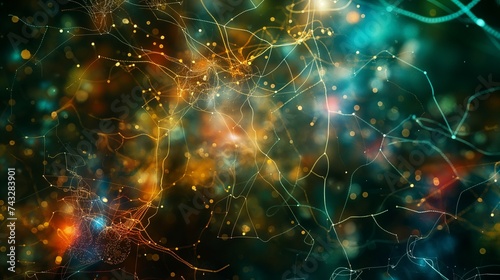  AI neural network in action, showcasing a dense web of interconnected nodes and pathways.  © Nazia