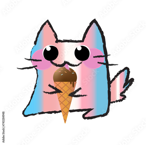 Transsexual : Kitten Enjoying an Ice Cream
