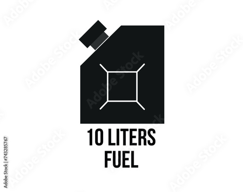 10 liters of fuel. Vector gallon of fuel for combustion vehicle