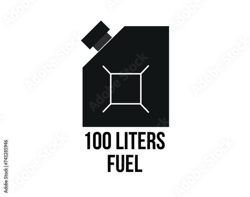 100 liters of fuel. Vector gallon of fuel for combustion vehicle