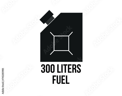 300 liters of fuel. Vector gallon of fuel for combustion vehicle