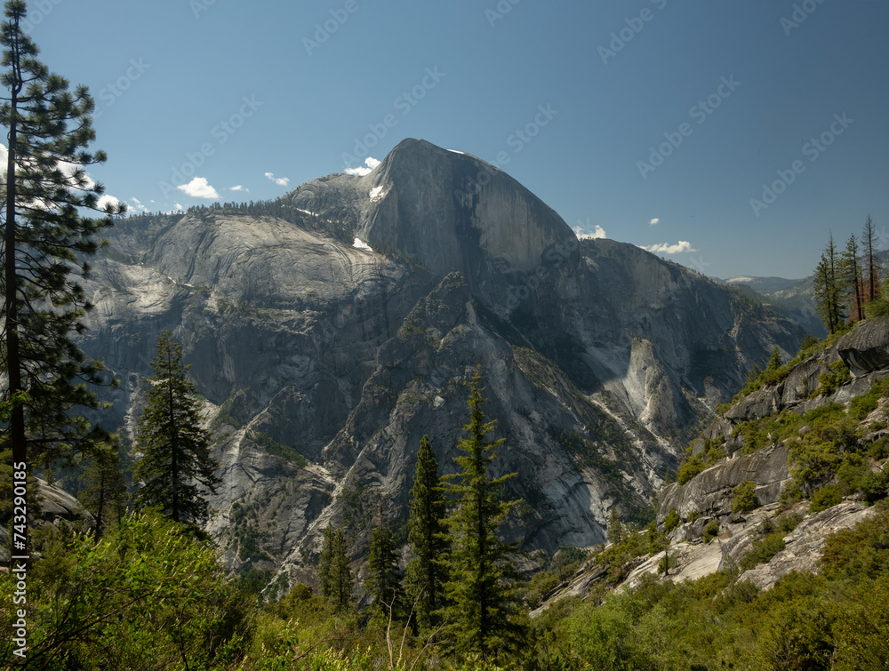 Half Dome Stands Proud With Ahwiyah Point Lined Up Below It Half Dome Stands Proud With Ahwiyah Point Lined Up Below It