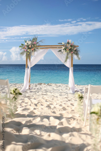 wedding ceremony setup at the beach