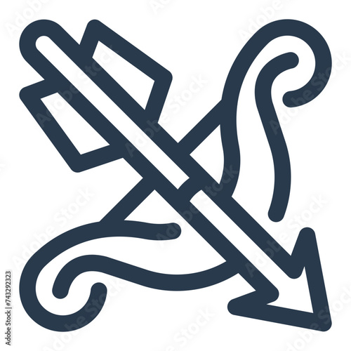 Archer's Bow and Arrow Vector Illustration for Game Asset
