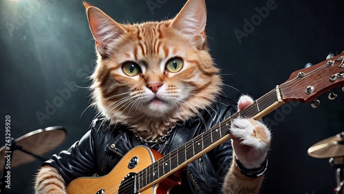 Rockstar Whiskers: The Guitar-Shredding Feline