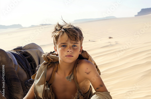 Sobrevivente Mirim: Expressões de Resistência em Deserto Árido - Generated AI photo
