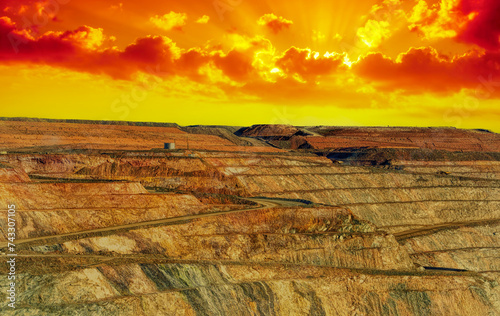 Obraz na płótnie The Super Pit Kalgoorlie Gold mining Western Australia w salonie