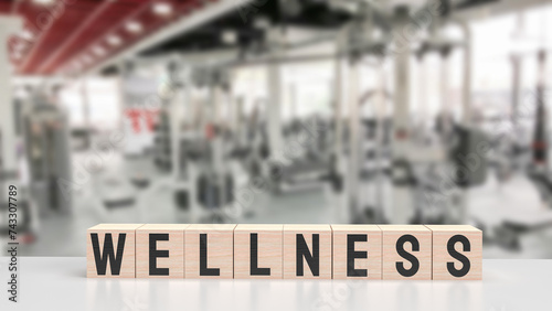 The Wellness on Fitness Background for Health concept 3d rendering.