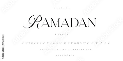 Simple Elegant Ramadan Font Typography Alphabet
