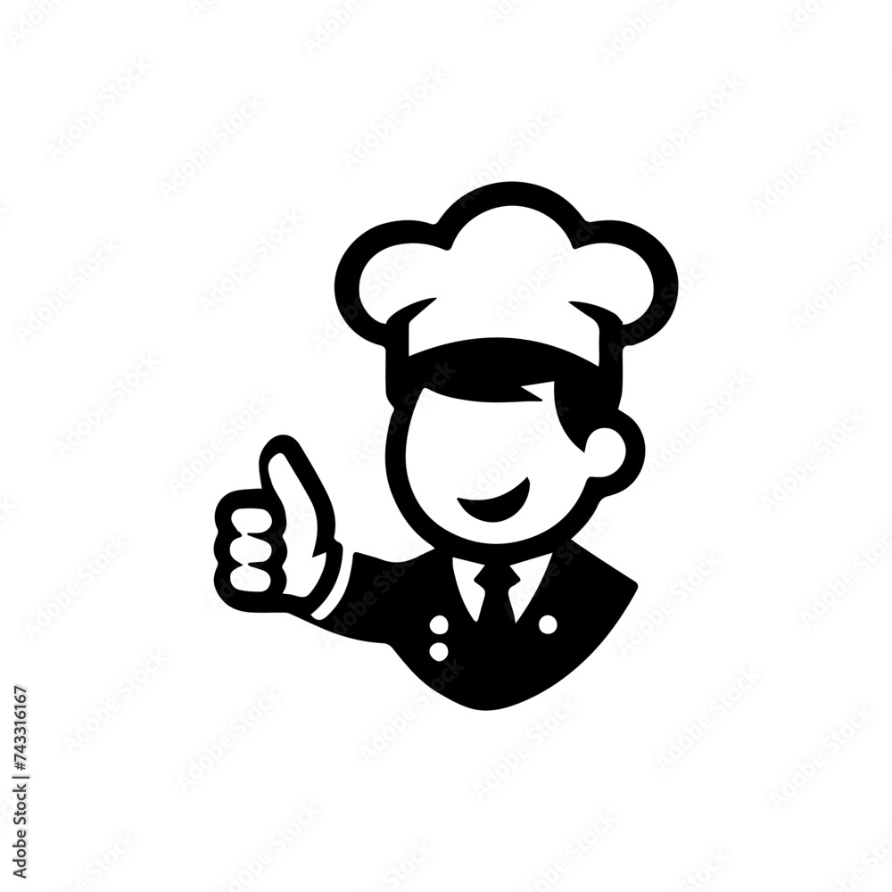 Obraz premium Simple Flat Chef Logo Vector