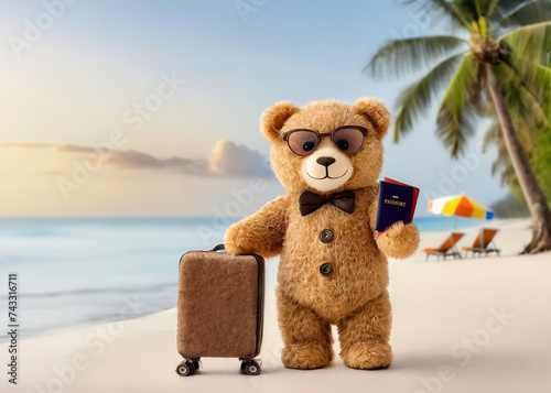 Cute teddy bear travel.