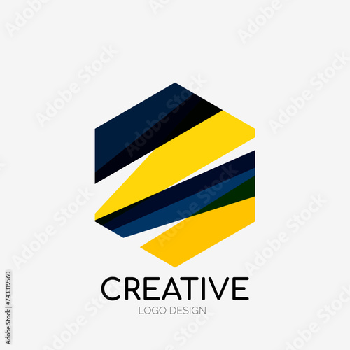 Free Download Modern abstract logo design. Geometric vector art. Clean overlapping lines and abstract shapes. Perfect for modern brand - GFXLoad