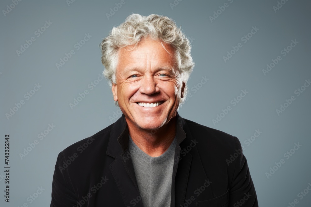 Portrait of a happy senior man. Isolated over grey background. Portrait of a happy senior man. Isolated over grey background.