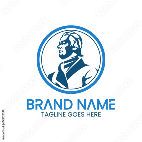 half body of gentleman in a circle logo
